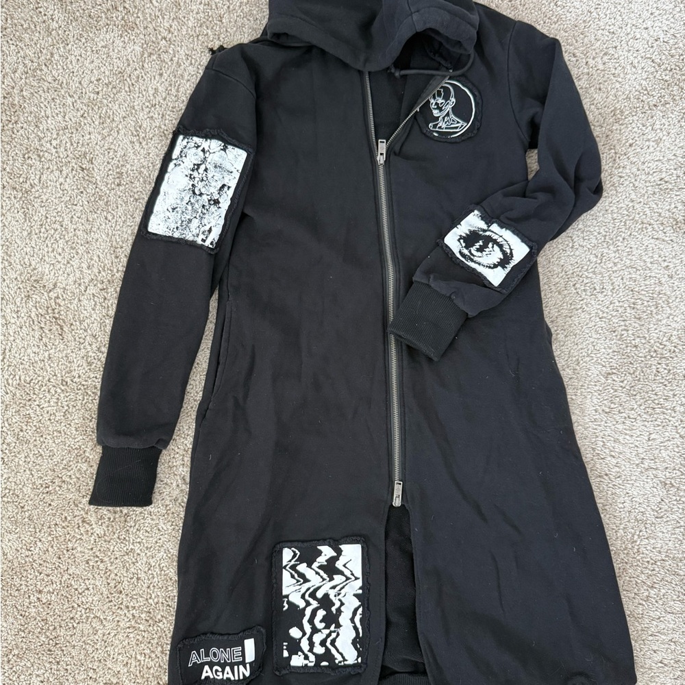Dolls Kill Hoodie duster with patches